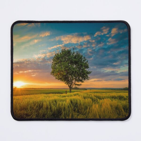 Item preview, Beautiful green landscape with green trees and mountain at sunset art designed and sold by BEAUTY ⭐⭐⭐⭐⭐.