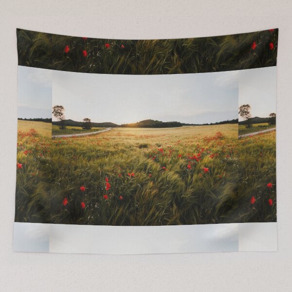 Item preview, Beautiful green landscape with green trees and mountain at sunset art designed and sold by BEAUTY ⭐⭐⭐⭐⭐.