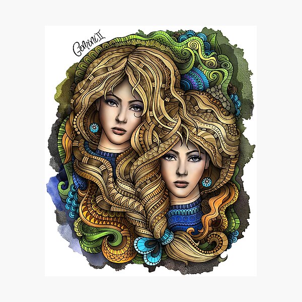 GEMINI Zodiac Girl Photographic Print