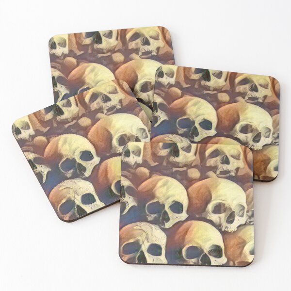 Item preview, Watercolor pile of skulls halloween background designed and sold by JoeyGrace.