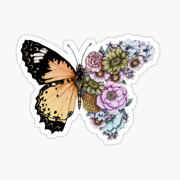 Schmetterling in Blüte II Sticker
