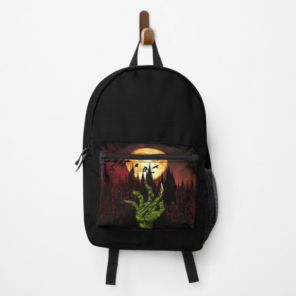 Item preview, Grave with zombie hand, bats, and a red moon- Halloween designed and sold by -short- & EPIC shop.