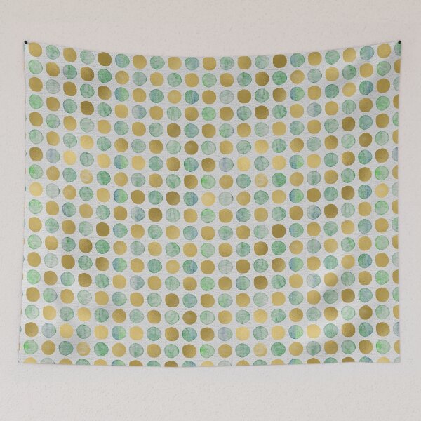Item preview, Boho Gold and Green Polka Dots Pastel Colors Retro Pop Art  designed and sold by YounitedArt.