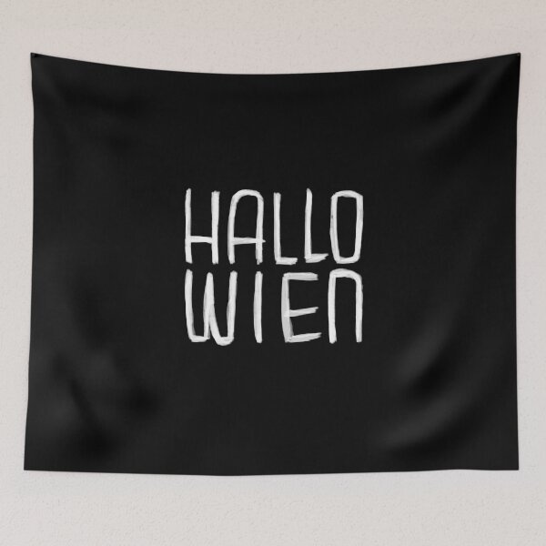 Item preview, Funny Pun, Hallo Wien Typography, Hallowien, Vienna for Halloween designed and sold by badlydrawnbabe.