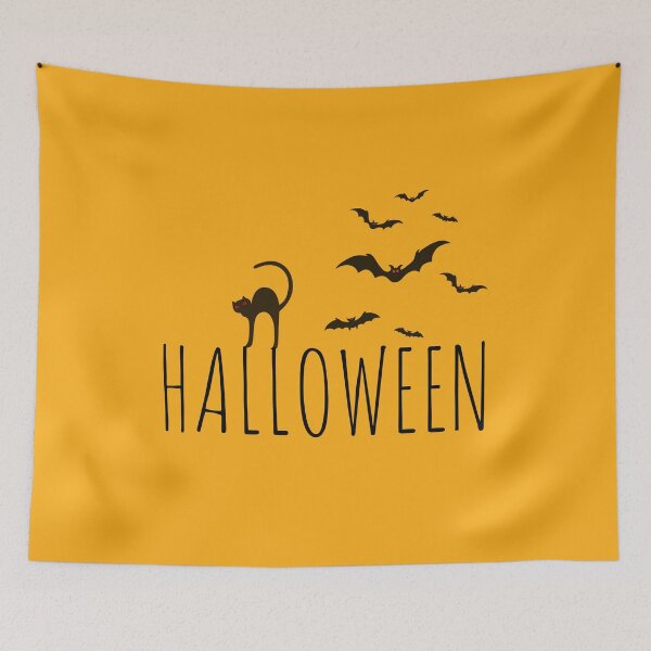 Item preview, Halloween black cat and bats  designed and sold by moxdesign.