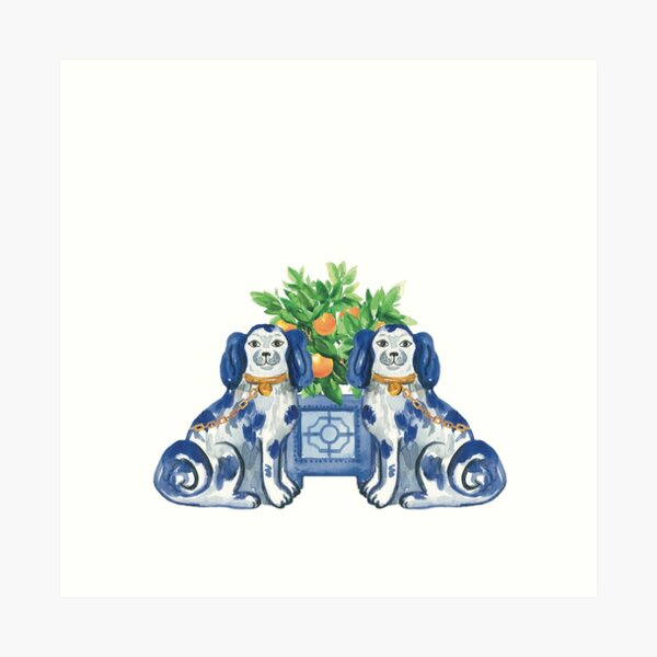 Item preview, Chinoiserie Staffordshire Blue and White Topiary tree designed and sold by Yunihadi.