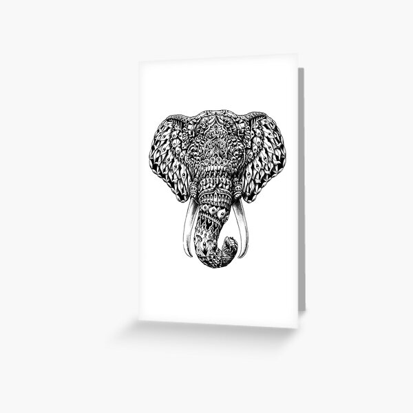 Ornate Elephant Head Greeting Card