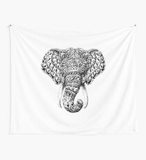 Ornate Elephant Head Wall Tapestry