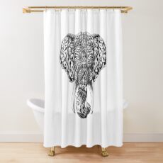Ornate Elephant Head Shower Curtain