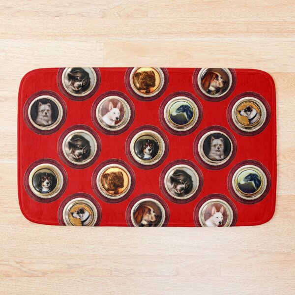 Item preview, VICTORIAN ENAMELS Miniature  Dog Portraits Pattern in Red designed and sold by BulganLumini.