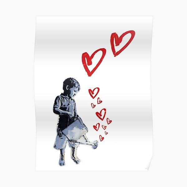 Banksy-style Urban Street Art: Child Love Poster