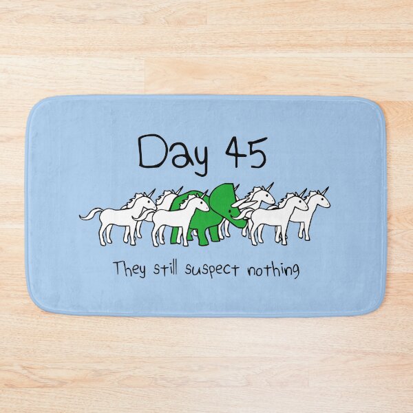 Item preview, Day 45. They still suspect nothing. (Triceratops + Unicorns) designed and sold by jezkemp.