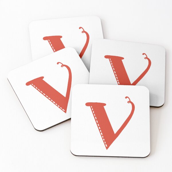 Item preview, Letter V Red initial monogram alphabet V capital V designed and sold by Antique-Gifts.