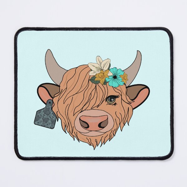 Item preview, Floral highland cow designed and sold by SaintsPlace.