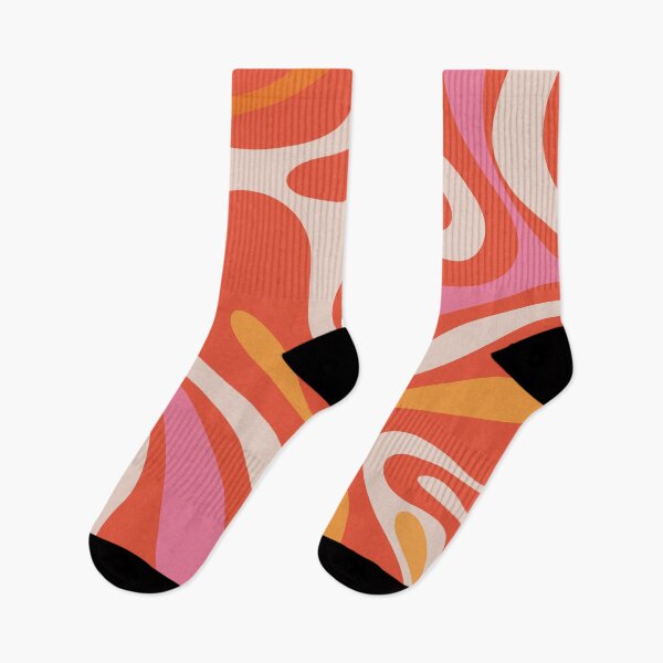 Item preview, Mod Swirl Retro Modern Abstract Pattern Bright Pink Orange Beige designed and sold by kierkegaard.