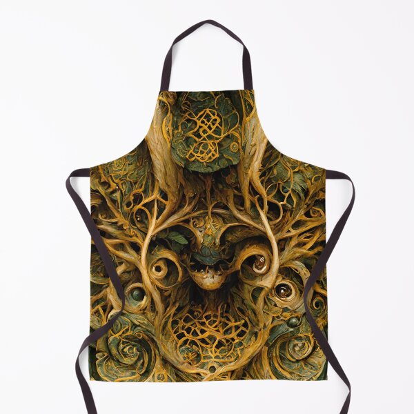 Item preview, Pagan Painted Carved Wood Celtic Knot Green Man Forest Creature Treeant designed and sold by MysticAlgorithm.
