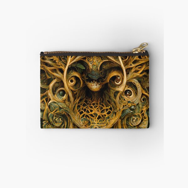 Item preview, Pagan Painted Carved Wood Celtic Knot Green Man Forest Creature Treeant designed and sold by MysticAlgorithm.