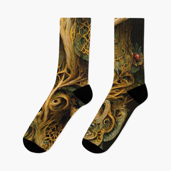 Item preview, Pagan Painted Carved Wood Celtic Knot Green Man Forest Creature Treeant designed and sold by MysticAlgorithm.