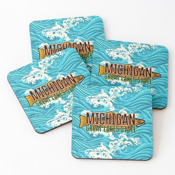 Item preview, Michigan | The Great Lakes State | Brook Trout Waves designed and sold by State-Pride.