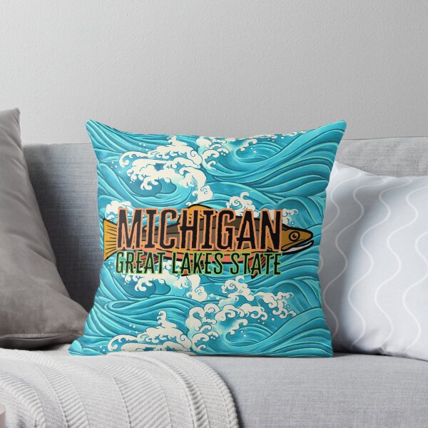 Item preview, Michigan | The Great Lakes State | Brook Trout Waves designed and sold by State-Pride.
