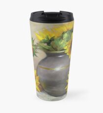 Sunflowers with Pottery Painting Travel Mug