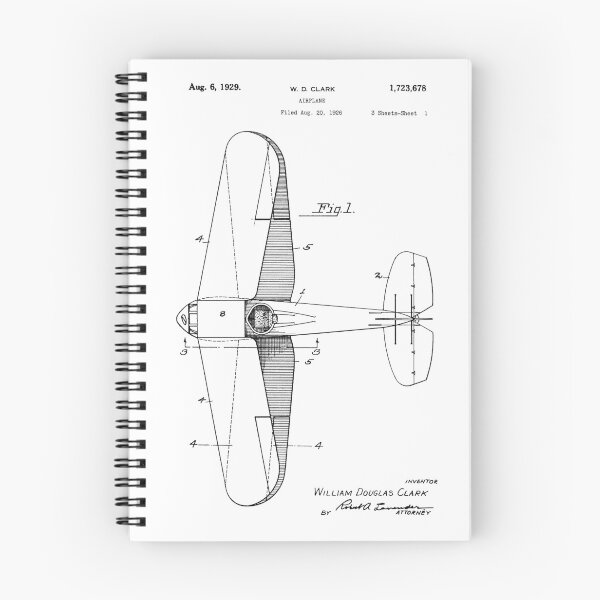 Item preview, Airplane Patent - W. D. Clark - August 20, 1926 - Black Version designed and sold by Aliasandco.