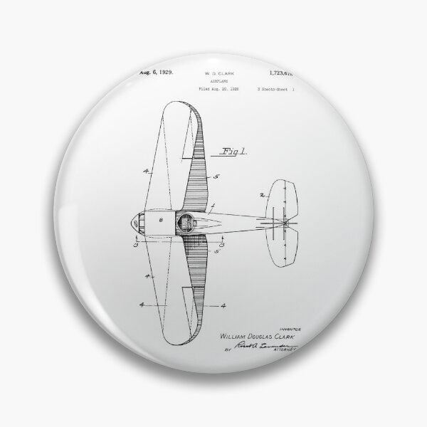 Item preview, Airplane Patent - W. D. Clark - August 20, 1926 - Black Version designed and sold by Aliasandco.