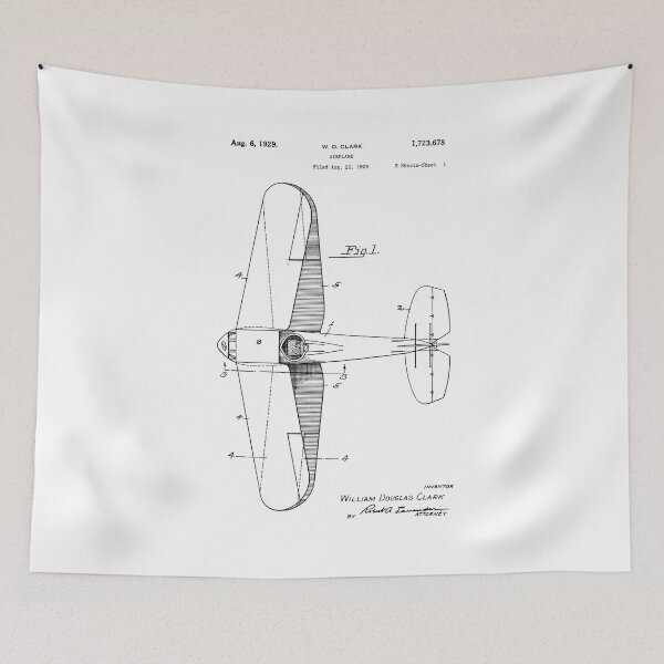 Item preview, Airplane Patent - W. D. Clark - August 20, 1926 - Black Version designed and sold by Aliasandco.