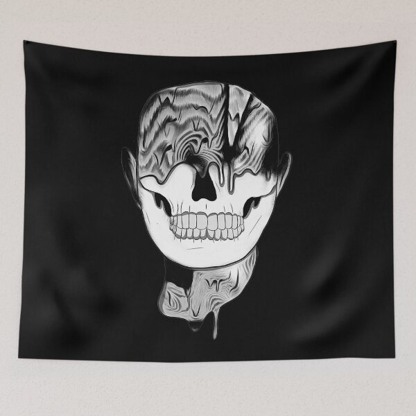 Item preview, Trippy Melted Skull - BW designed and sold by Psyche-Lab.