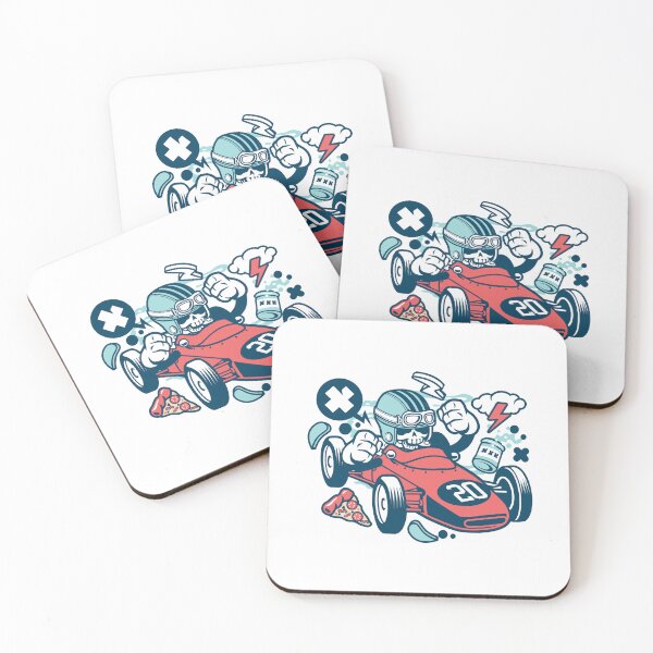 Item preview, Cute Racing Car With Skeleton designed and sold by Artistic Prints.
