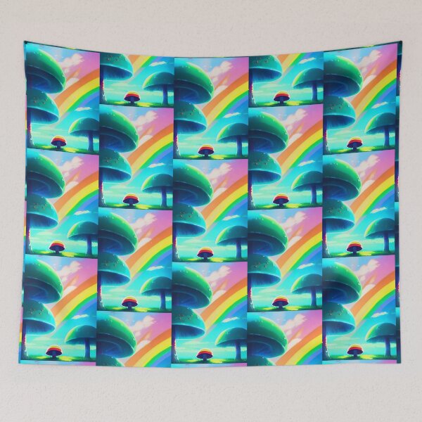 Aperçu de l'œuvre SURREAL RAINBOW AND MUSHROOMS créée et vendue par sailorsam1805.