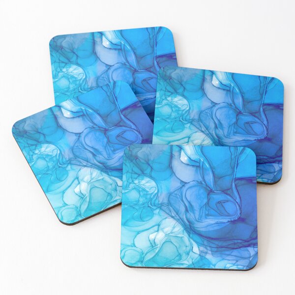 Item preview, Abstract liquid art alcohol ink, liquid marble art design, abstract marble art, liquid art, aqua blue watercolor  designed and sold by ZeinabTaha.