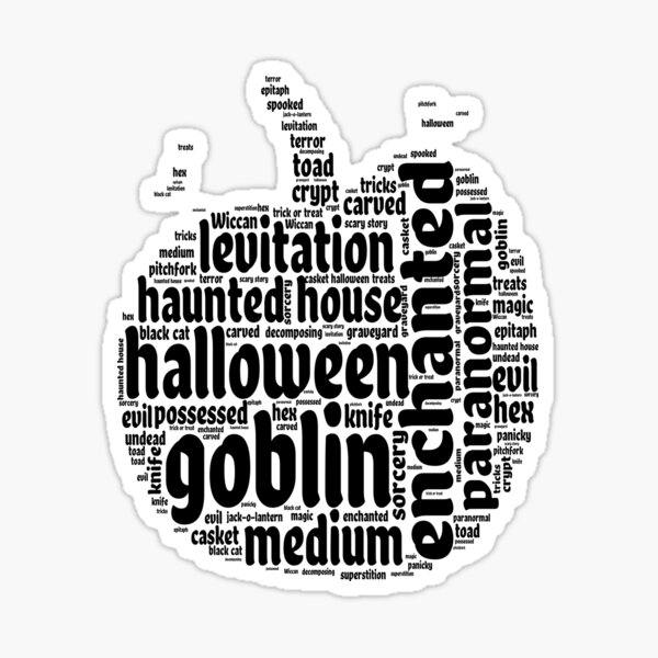 spooky-words-pumpkin-halloween-design-sticker-for-sale-by-allholidaylong-redbubble