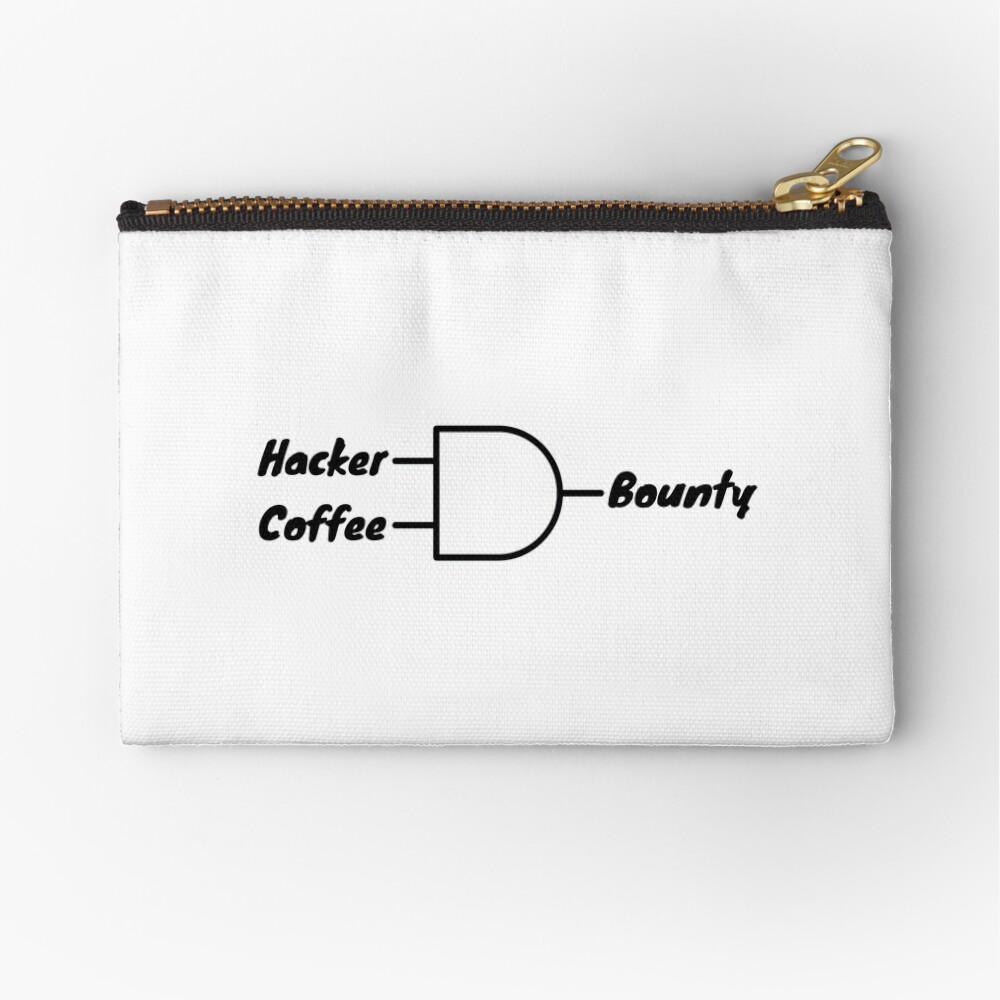Hacker And Coffee Zipper Pouch - programmer humor design by HackerLooks