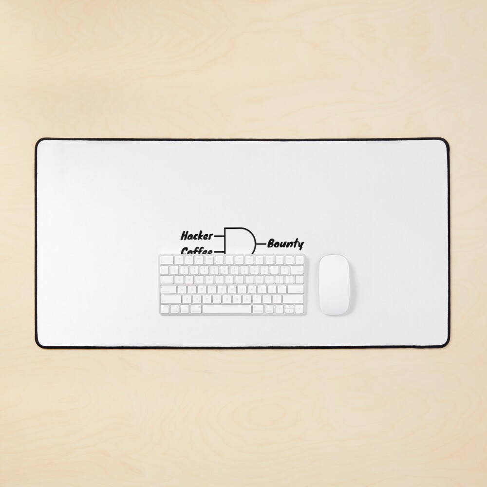 Hacker And Coffee Desk Mat - programmer humor design by HackerLooks