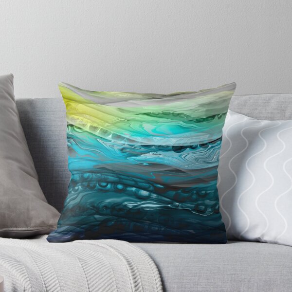 Item preview, Abstract liquid art alcohol ink ocean waves, liquid marble art design, abstract marble art, liquid art, yellow turquoise watercolor  designed and sold by ZeinabTaha.