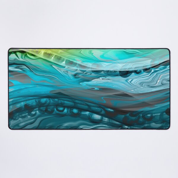 Item preview, Abstract liquid art alcohol ink ocean waves, liquid marble art design, abstract marble art, liquid art, yellow turquoise watercolor  designed and sold by ZeinabTaha.