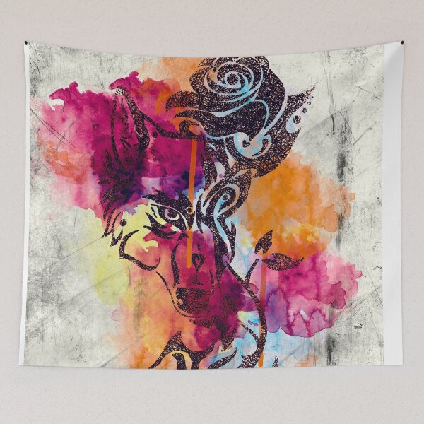 Item preview, Wolf watercolor painting  designed and sold by Nora Gad.
