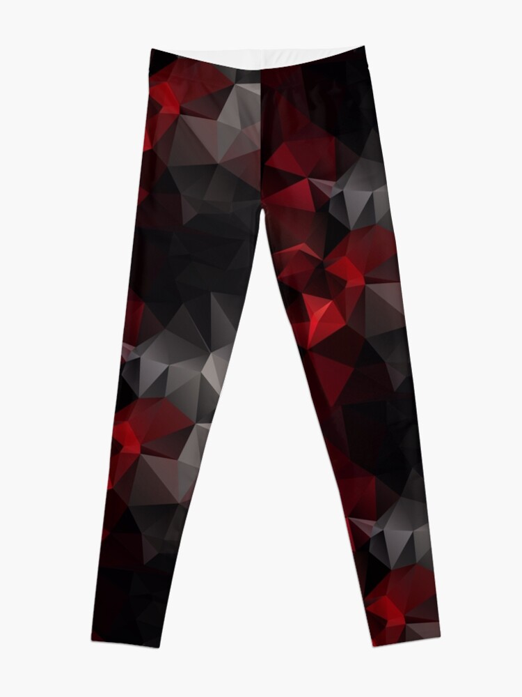 Abstract background of triangles polygon wallpaper in black red colors 1 |  Leggings