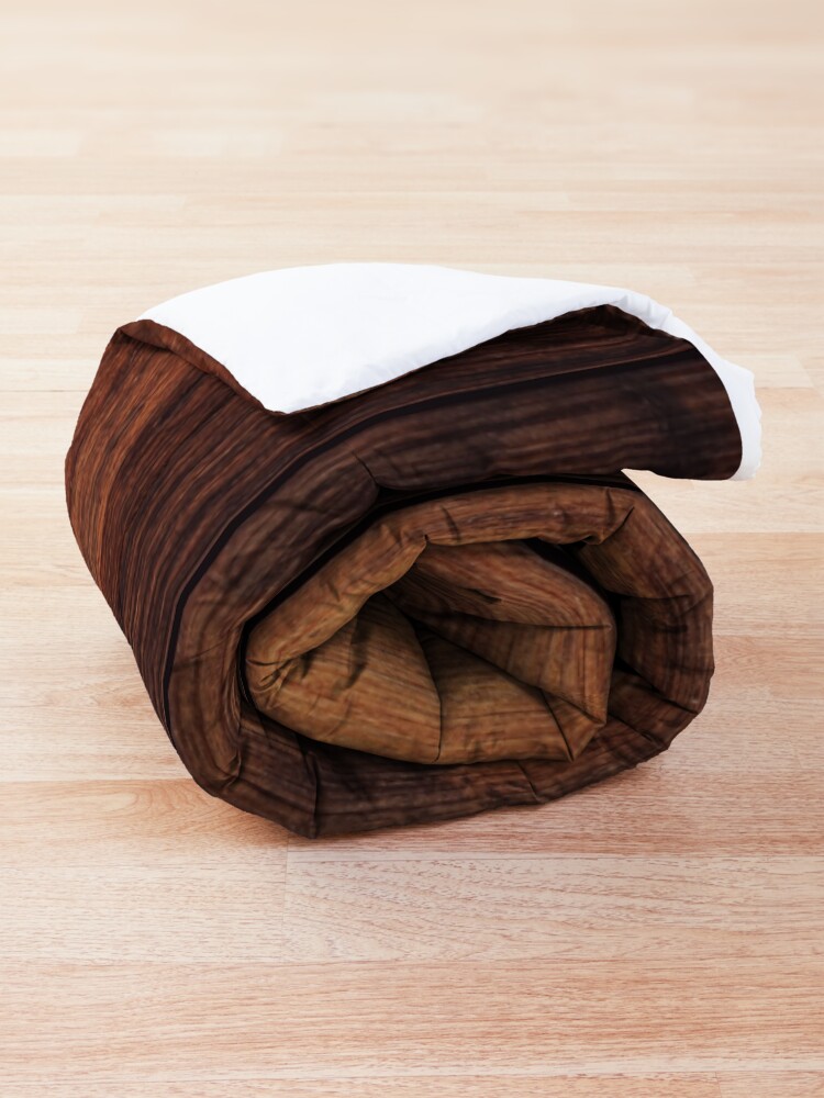 Alternate view of Old brown rustic dark wooden texture - wood timber background Comforter