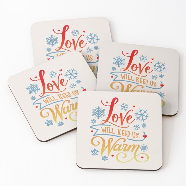 Item preview, Love Will Keep Us Warm, Colorful Winter Design, Cream Background designed and sold by TrulyEpoque.