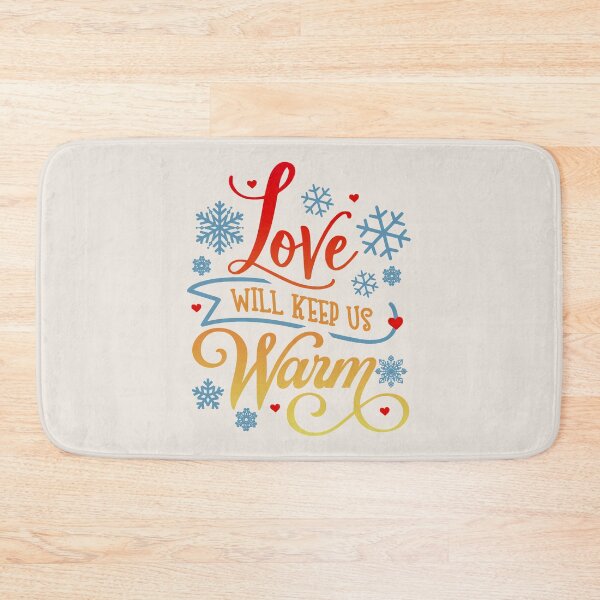 Item preview, Love Will Keep Us Warm, Colorful Winter Design, Cream Background designed and sold by TrulyEpoque.