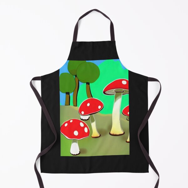 Aperçu de l'œuvre CARTOON MUSHROOMS IN A GREEN FOREST créée et vendue par sailorsam1805.