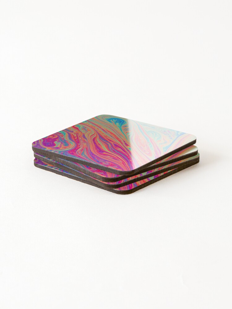Thumbnail 4 of 5, Coasters (Set of 4), Flowing Color Pattern designed and sold by DeversDesigns.