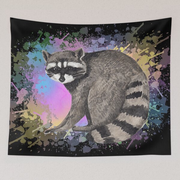 Item preview, racoon watercolor background  designed and sold by ramazis.