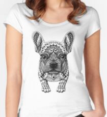 Camiseta entallada de cuello redondo Frenchie (Bulldog Francés)