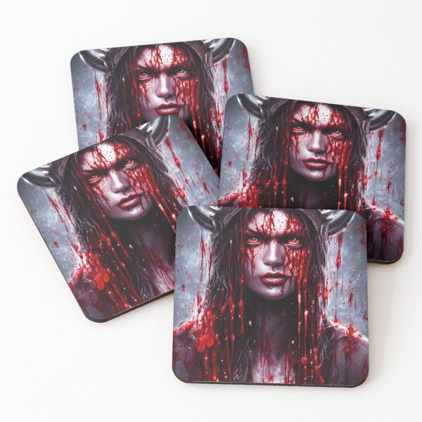 Item preview, Brutal Female Warrior Covered in blood | Demonic King's subordinate | Epic scene of an evil viking warrior covered in blood designed and sold by Petko Georgiev.