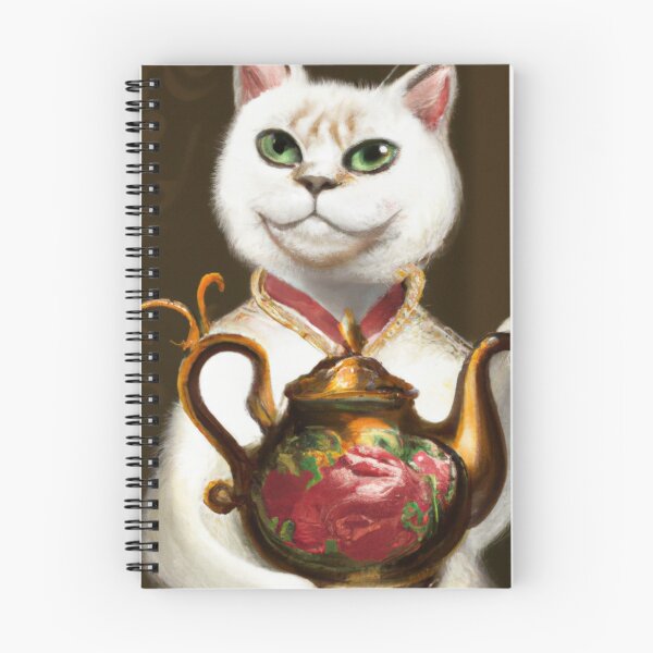 Item preview, Pearl the Cat, with teapot  (Baroque) designed and sold by thecatandkettle.