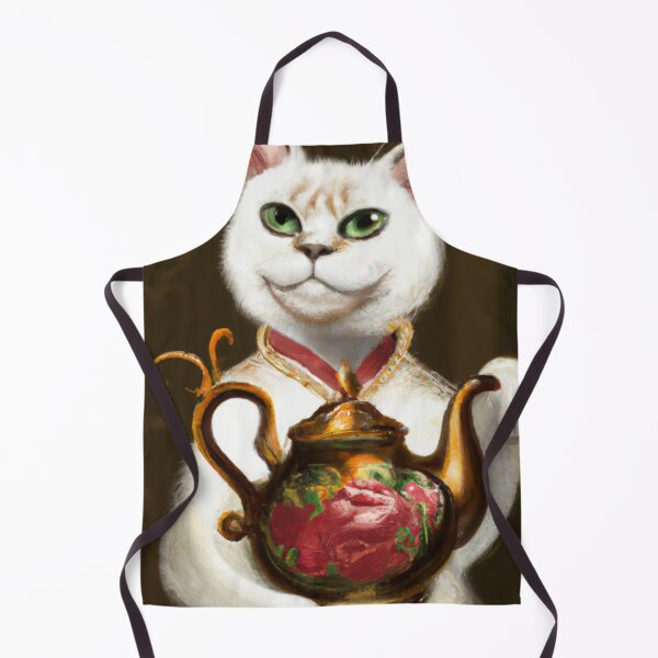 Item preview, Pearl the Cat, with teapot (Baroque) designed and sold by thecatandkettle.