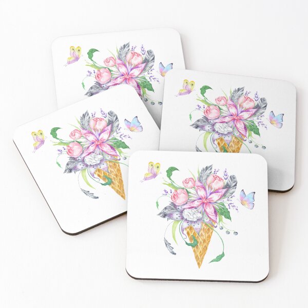 Item preview, Pretty Flower Ice Cream Cone Attracts All The Butterflies designed and sold by CreativNode.
